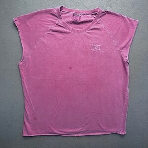 Everlast Men Muscle Tee Faded Purple XXL Thrashed Distressed Gym Streetwear